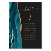 Turquoise Gold Agate Dark Mariage Numéro de table (Par défaut)