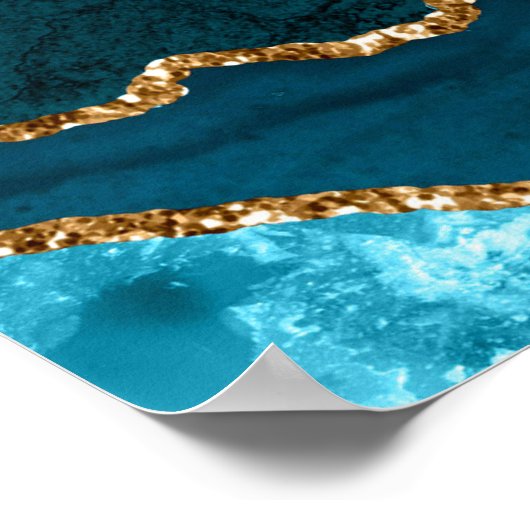 Turquoise Gold Agate Mariage 10 tables Tableau de  (Coin)