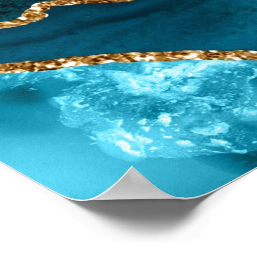 Turquoise Gold Agate Mariage 8 tables Tableau de s (Coin)