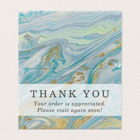 Turquoise & Gold Agate Stone Geode Hartelijk dank Kaart (Buitenkant ongevouwen)