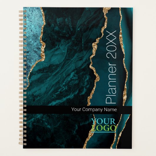 Turquoise Gold Black Agate, votre logo/nom de l'en (Devant)