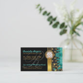 Turquoise Gold Black Motif + Logo Dark Cartes de v (Debout devant)