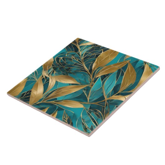 Turquoise Gold Boho laat trendy Collectie achter Tegeltje (Zijkant)