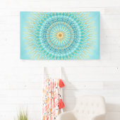 Turquoise Gold Boho Mandala Spandoek (Insitu)