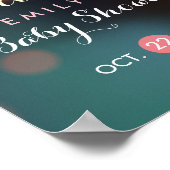 Turquoise Gold Bokeh Lights Baby shower Affiche de (Coin)