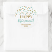 Turquoise Gold Confetti Happy Retirement Ronde Sticker (Tas)