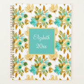 Turquoise & Gold Floral Personalized (Devant)