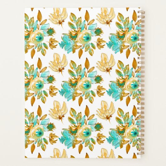 Turquoise & Gold Floral Personalized (Dos)
