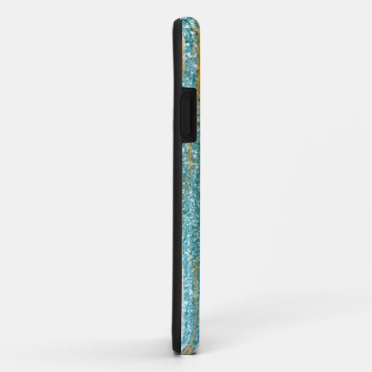 Turquoise Gold Glitter Elegant Chic Girly Case-Mate iPhone Case (Achterkant/rechts)