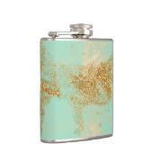 *~*  Turquoise Gold Glitter Golden Shabby Heupfles (Rechts)