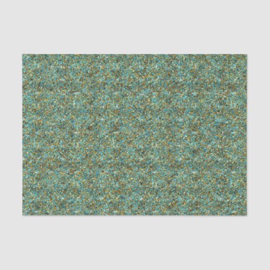 Turquoise-Gold Glitter-TISSUE WRAPPING PAPER Tissuepapier (Voorkant)