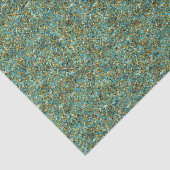 Turquoise-Gold Glitter-TISSUE WRAPPING PAPER Tissuepapier (Detail)