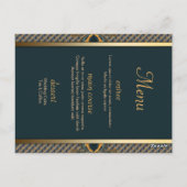 Turquoise+Gold Lace Invité Numéro de table et menu (Dos)