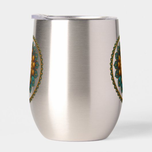 Turquoise Gold Lotus Mandala -Boho Fantasy Graphic (Droite)