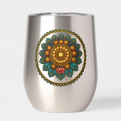 Turquoise Gold Lotus Mandala -Boho Fantasy Graphic (Achterkant)