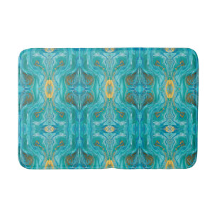 Turquoise Gold Marble Badmat