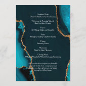 Turquoise & Gold Order of Service Programma (Achterkant)