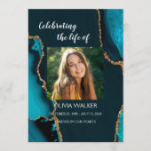 Turquoise & Gold Order of Service Programma (Voorkant)