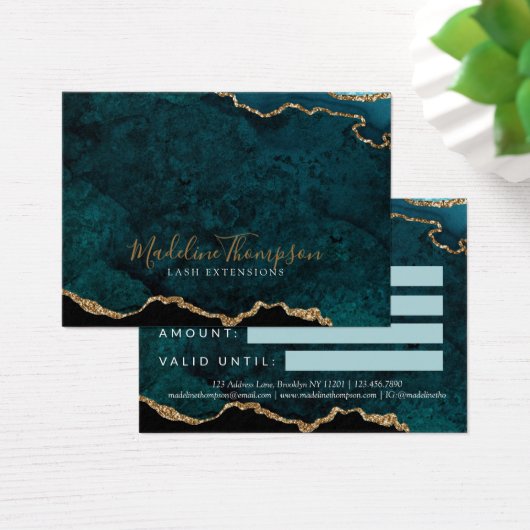 Turquoise Gold Parties scintillant Agate Business (Bureau)