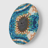 Turquoise Gold Sun Zuidwestelijke Kunst Grote Klok (Hoek)