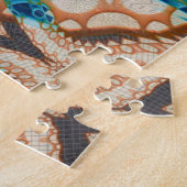 Turquoise Gold Sun Zuidwestelijke Kunst Legpuzzel (Zijkant)