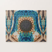 Turquoise Gold Sun Zuidwestelijke Kunst Legpuzzel (Horizontaal)