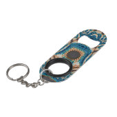 Turquoise Gold Sun Zuidwestelijke Kunst Mini Flessenopener (Voorkant Gekanteld)