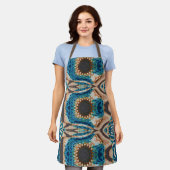Turquoise Gold Sun Zuidwestelijke Kunst Schort (Gedragen)