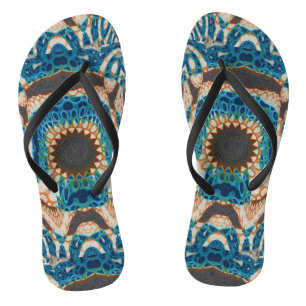 Turquoise Gold Sun Zuidwestelijke Kunst Teenslippers
