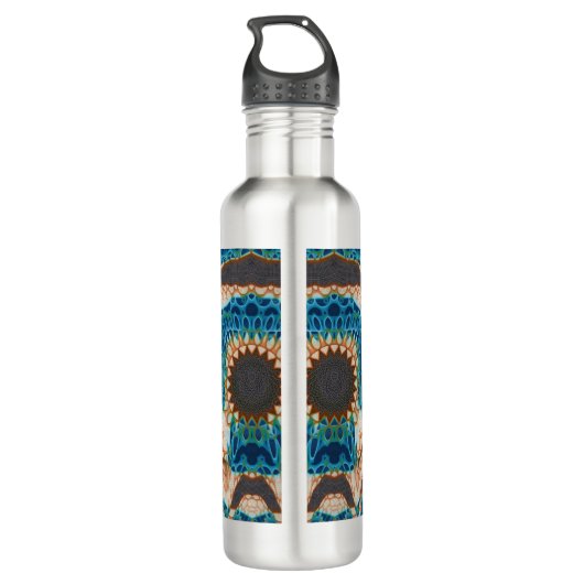 Turquoise Gold Sun Zuidwestelijke Kunst Waterfles (Achterkant)