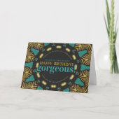 Turquoise Gold Tribal heureux Anniversaire Carte m (Devant)
