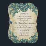 Turquoise Gold Vert Peacock bleu invitation de mar<br><div class="desc">Filigree Esthétique Vintage Paisley Peacock Bleu Vert et Gold Mariage Invitations</div>