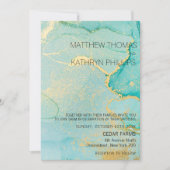 Turquoise Gold Vintage Wedding Invitation (Devant)