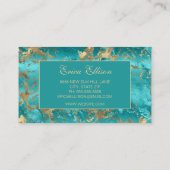 Turquoise Gold Wedding Planner Visitekaartje (Achterkant)