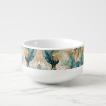 Turquoise Golden Alcohol Ink Abstract