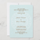 Turquoise Golden Indian - Faire-part de mariage (Dos)