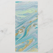 Turquoise & Goud Marmer Wervelende Agaat Geode Eet Menu (Achterkant)