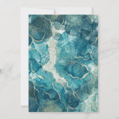 Turquoise gouden agaat moderne bruiloft kaart (Achterkant)