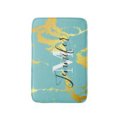 Turquoise gouden Folie Badmat (Voorkant Verticaal)