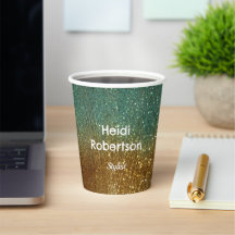 Turquoise gouden neon glitters