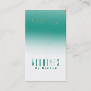 Turquoise & Gouden Spatten Moderne Glam Chic Glamo Visitekaartje