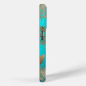 Turquoise gouden tropische bladeren Case-Mate iPhone case (Achterkant / Rechts)