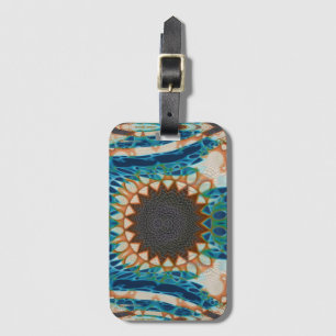 Turquoise Gouden Zon Zuidwesterse Kunst Bagagelabel