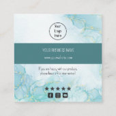 Turquoise gradient brillant taux carte de visite m (Dos)