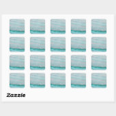Turquoise Granite Stone Layered Wave Print Vierkante Sticker (Vel)