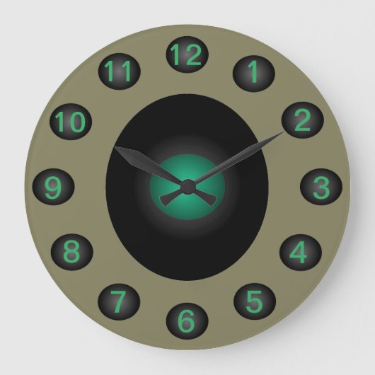 Turquoise Gray Modern Home Designer Contemmodern Grote Klok (Voorkant)