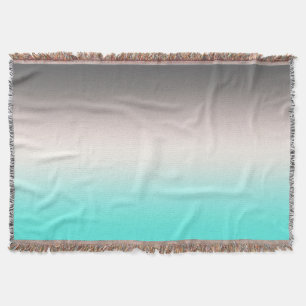 Turquoise gray Ombre Deken