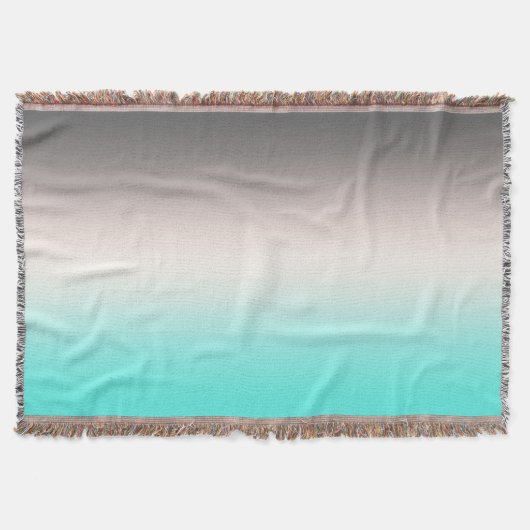 Turquoise gray Ombre Deken (Voorkant)