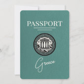 Turquoise Grèce Passeport Enregistrer la carte Dat (Devant)