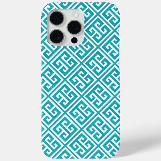 Turquoise Greek Key Pattern Case-Mate iPhone Case (Achterkant)